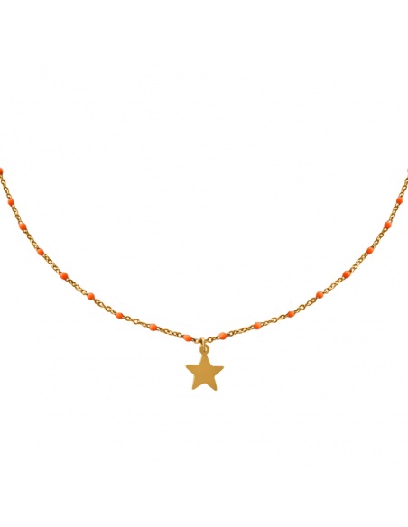 collar estrella dorada acero