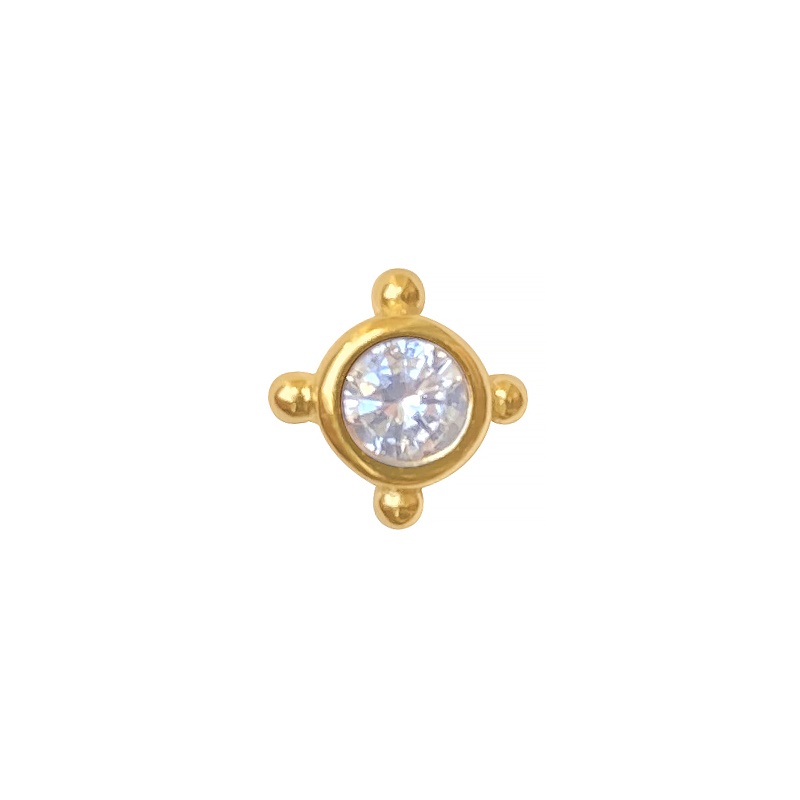 Pendiente mini circonita oro