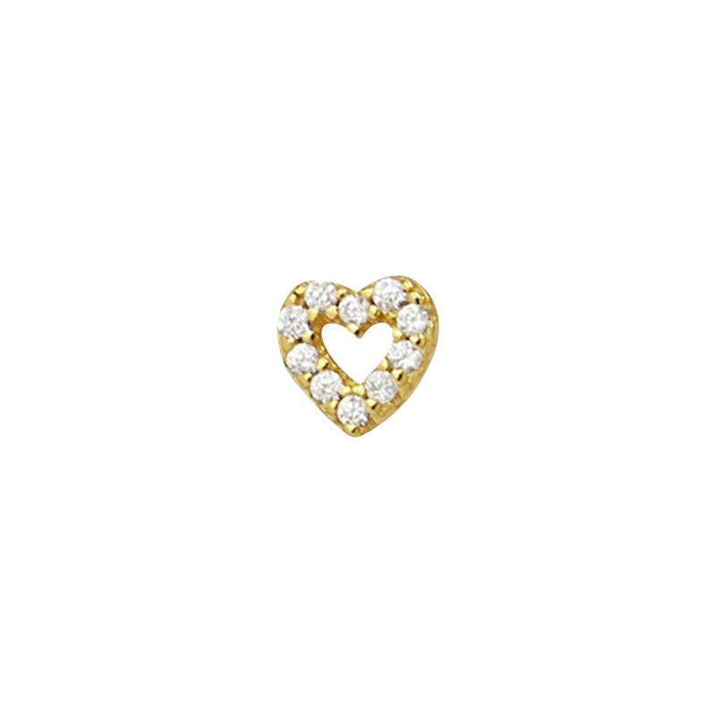 piercing corazon circonitas oro