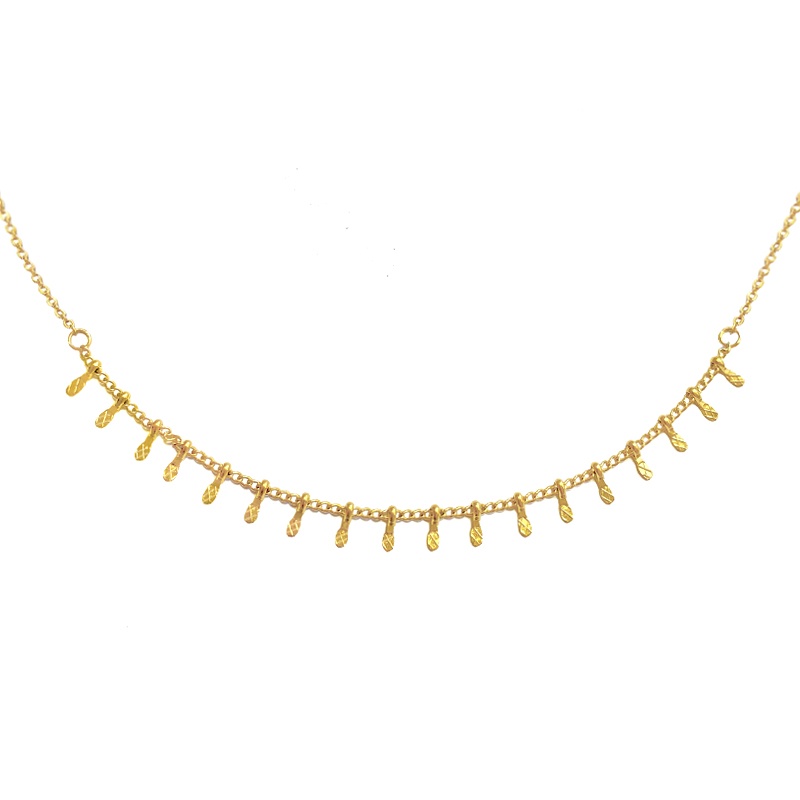 collar mini colgantes acero dorado