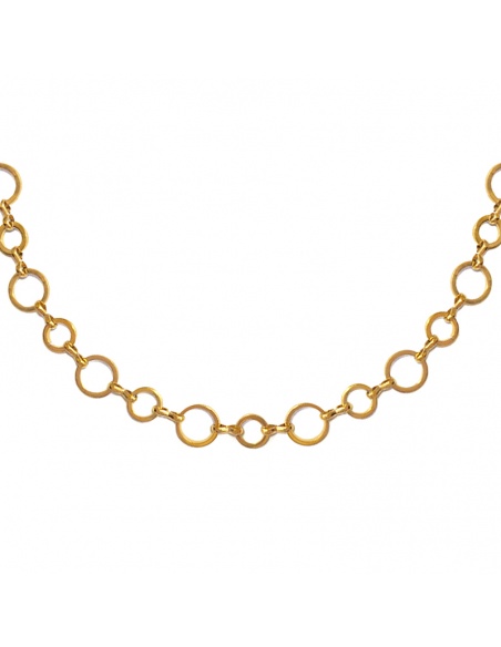 collar circulos acero dorado