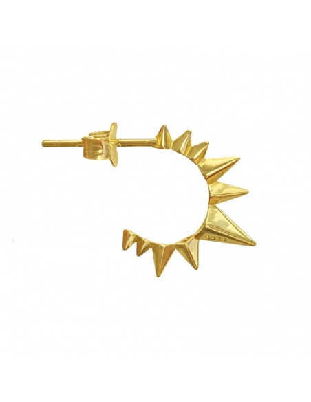 pendiente aro pinchos dorado