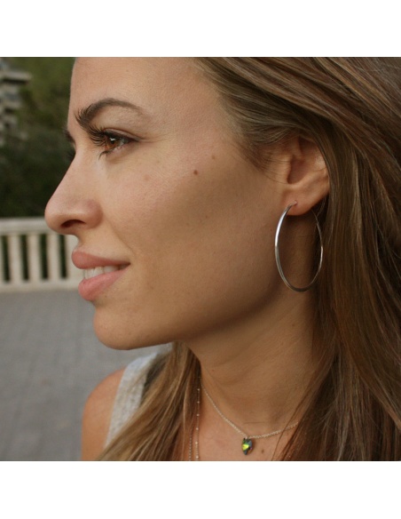 pendientes plata aros grandes
