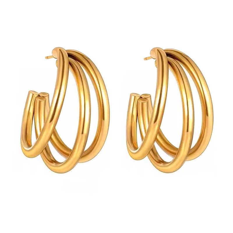 pendientes triple aro oro