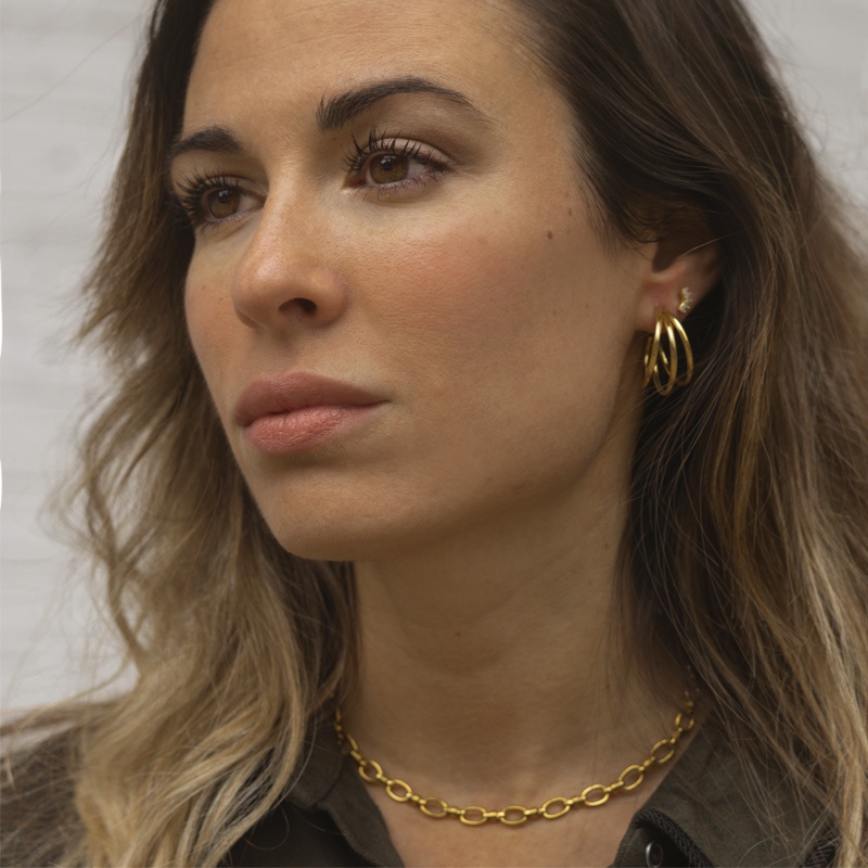 pendientes triple aro oro 2