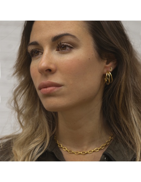 pendientes tres aros acero