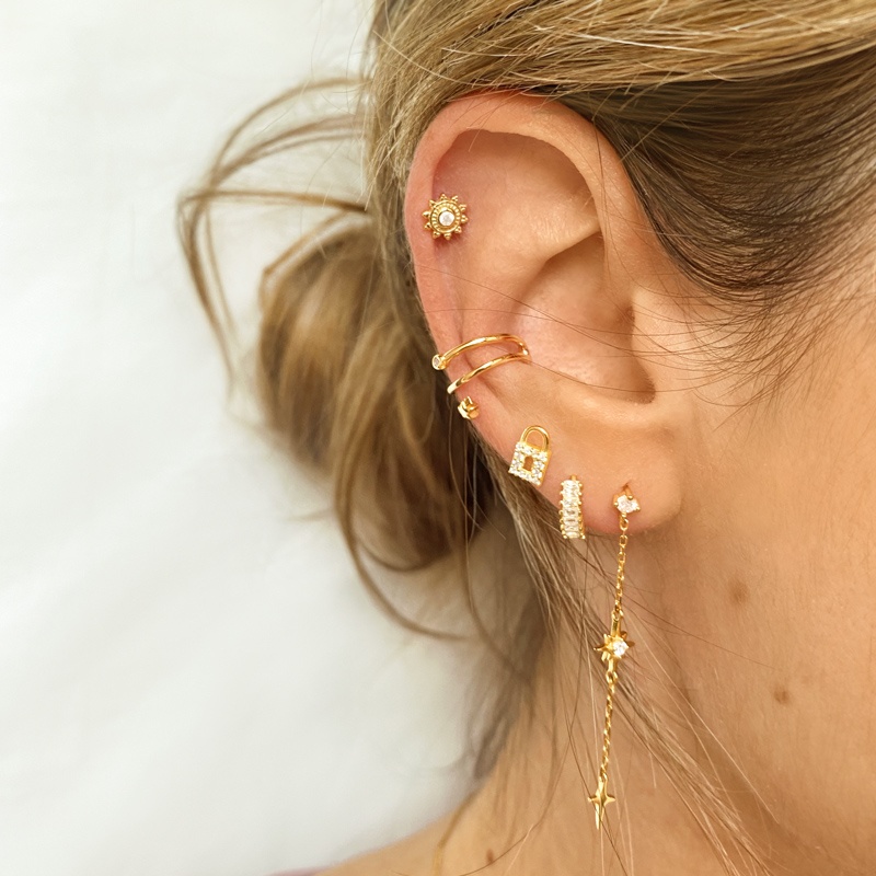 piercing candado circonitas oro 2