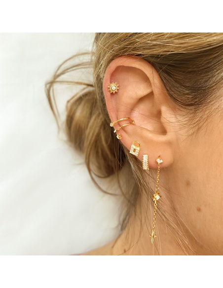 pendiente candado oro