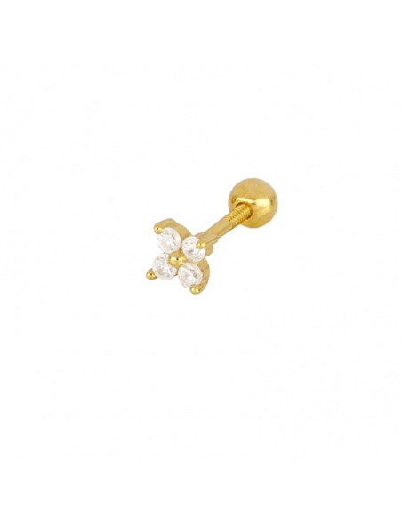 piercing flor oro circonitas