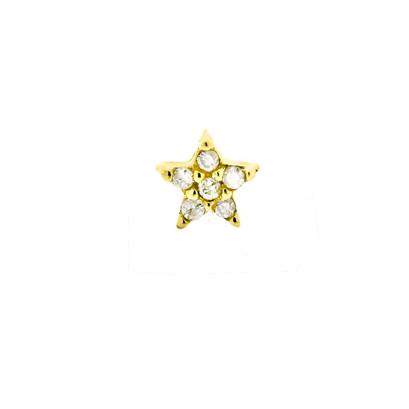 pendiente estrella oro circonitas