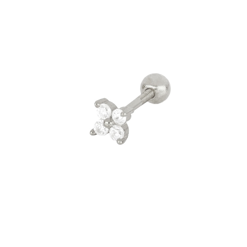 piercing mini flor plata
