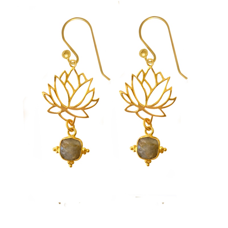 pendientes largos labradorita