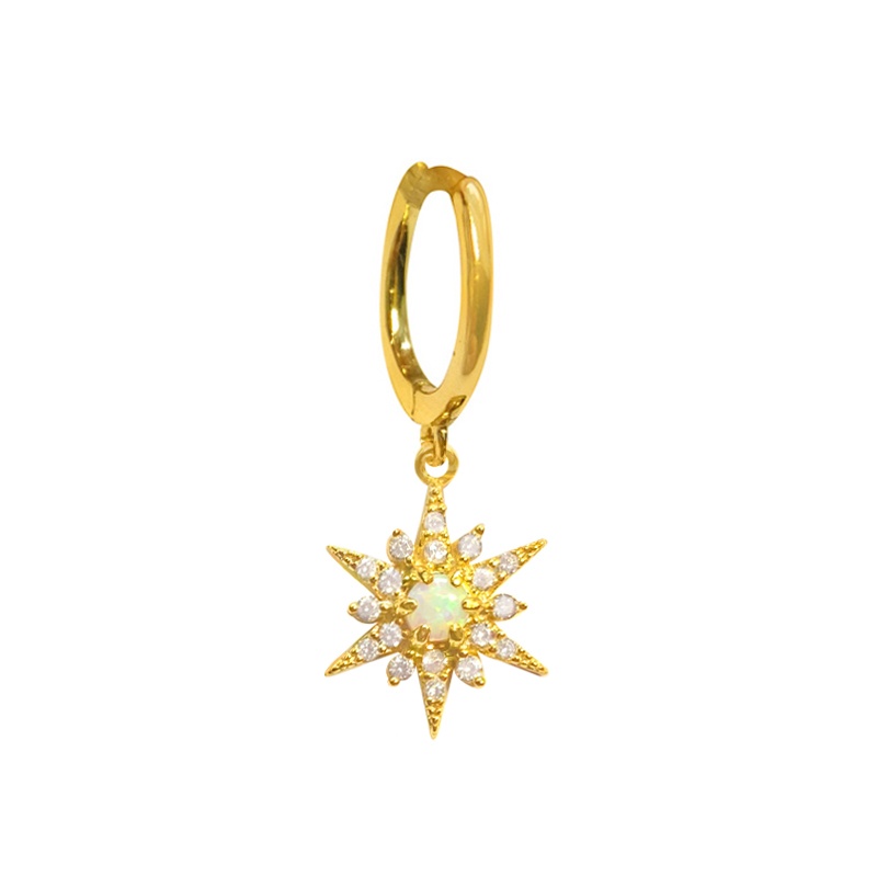 pendiente estrella polar oro