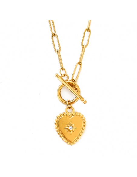colgante corazon acero
