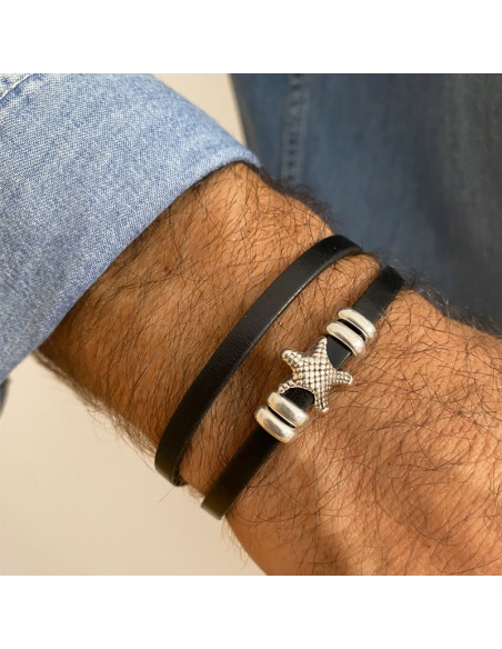 pulsera cuero hombre