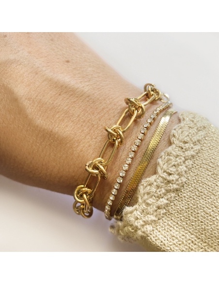 pulsera mujer acero dorado