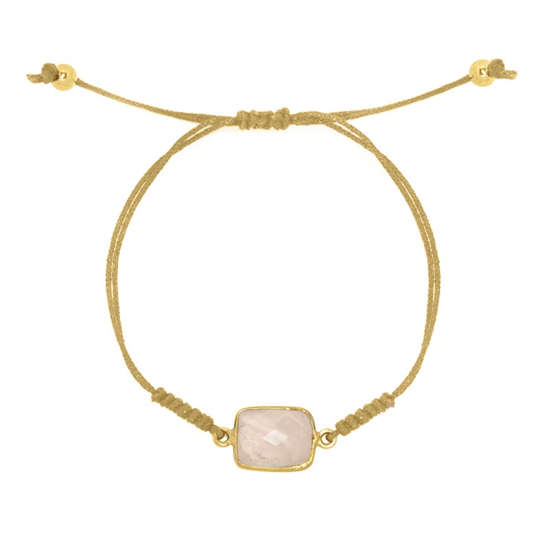 Pulsera cuarzo rosa oro