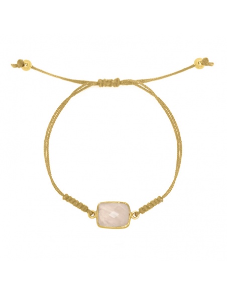 Pulsera cuarzo rosa oro