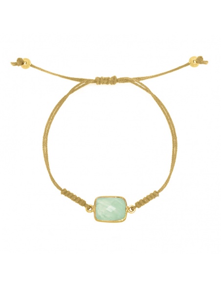 pulsera crisoprasa dorada