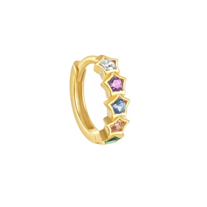 pendiente aro estrellas dorado pendiente aro estrellas dorado