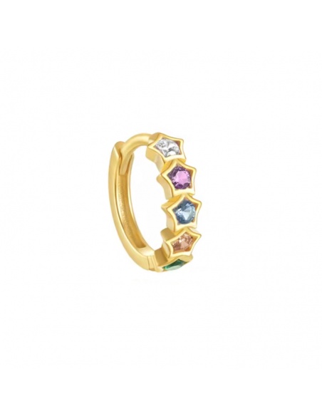 pendiente aro estrellas dorado pendiente aro estrellas dorado