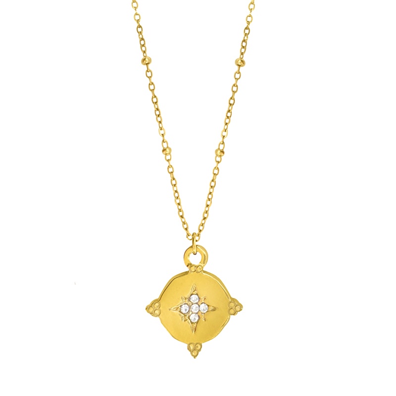 collar estrella polar acero dorado