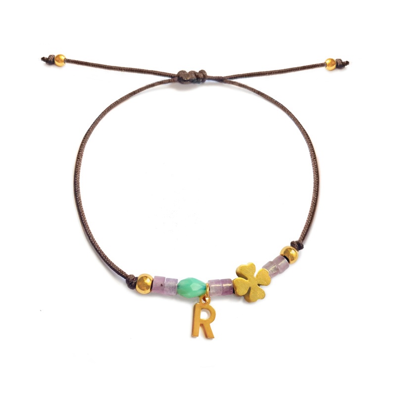 pulsera personalizada oro inicial