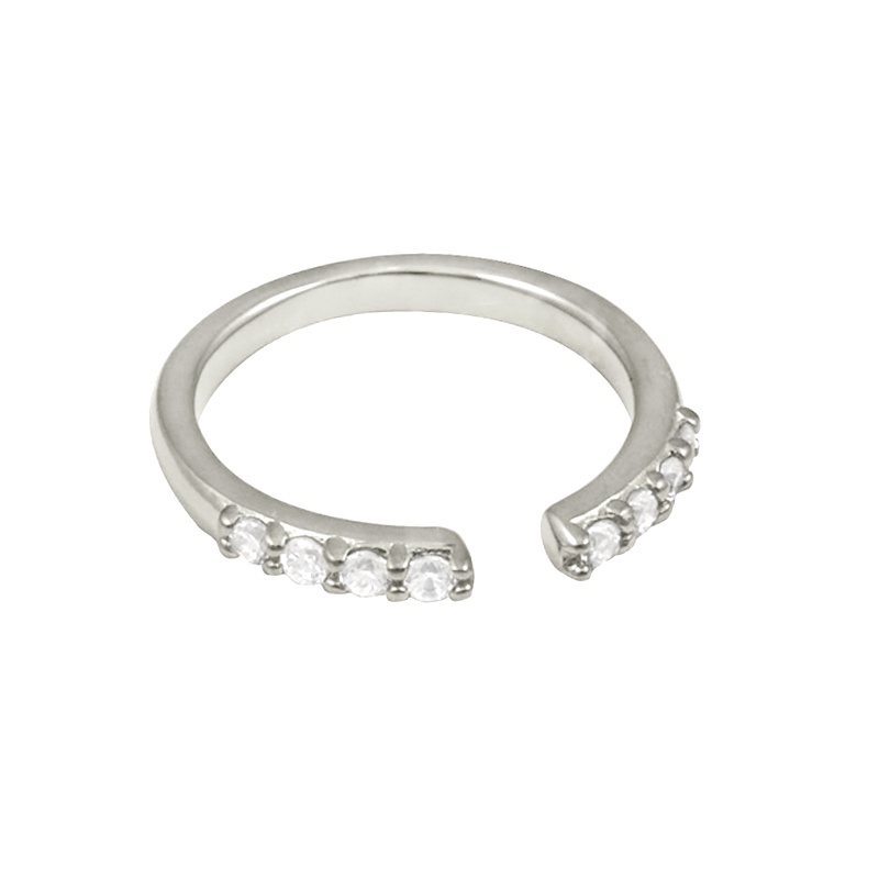 anillo plata entreabierto circonitas
