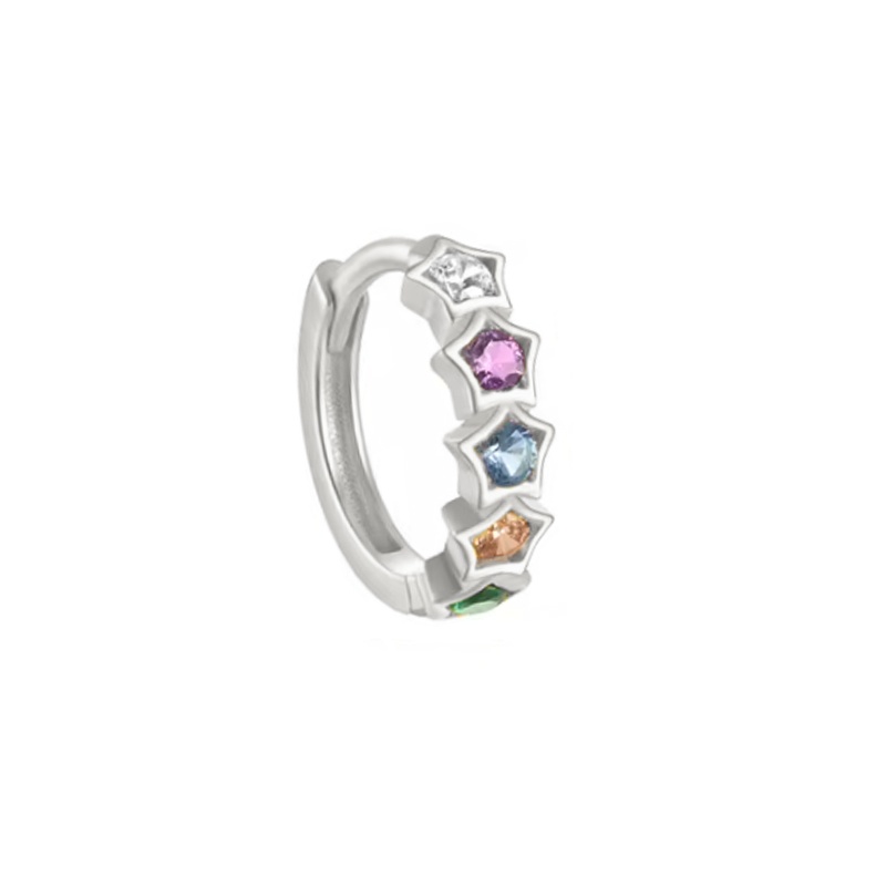 pendiente plata estrellas circonitas