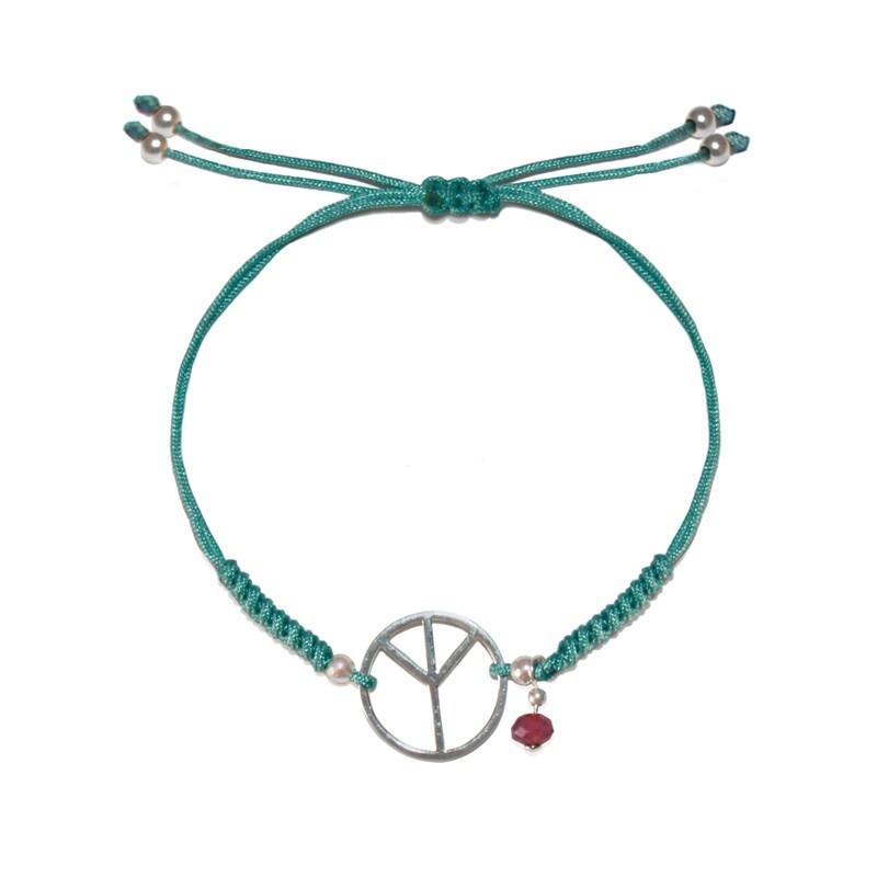 Pulsera simbolo de la paz turquesa