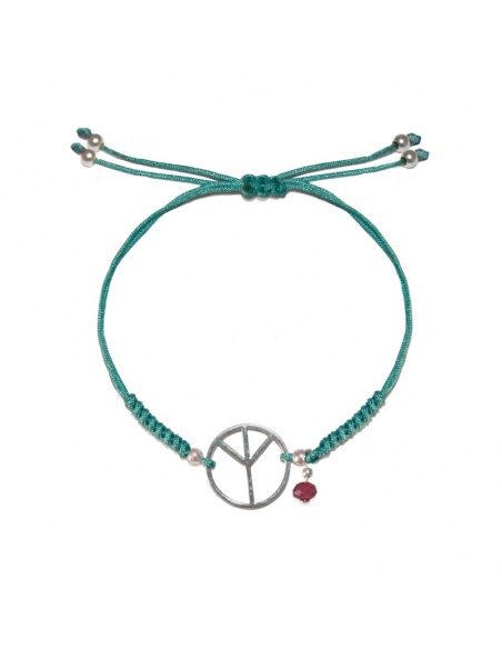 Pulsera simbolo de la paz turquesa