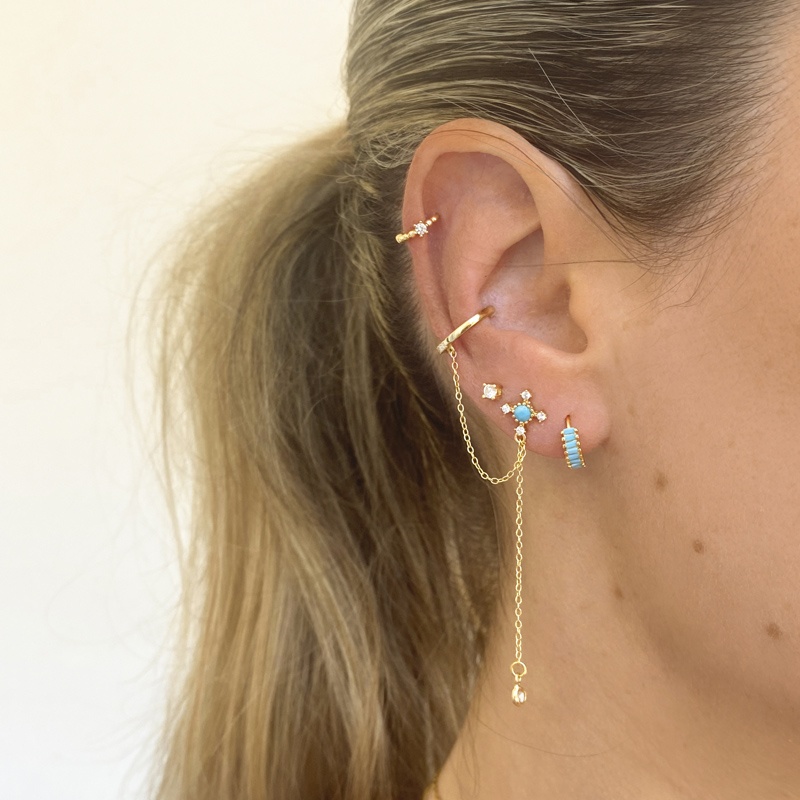 Pendiente Shinny oro 2