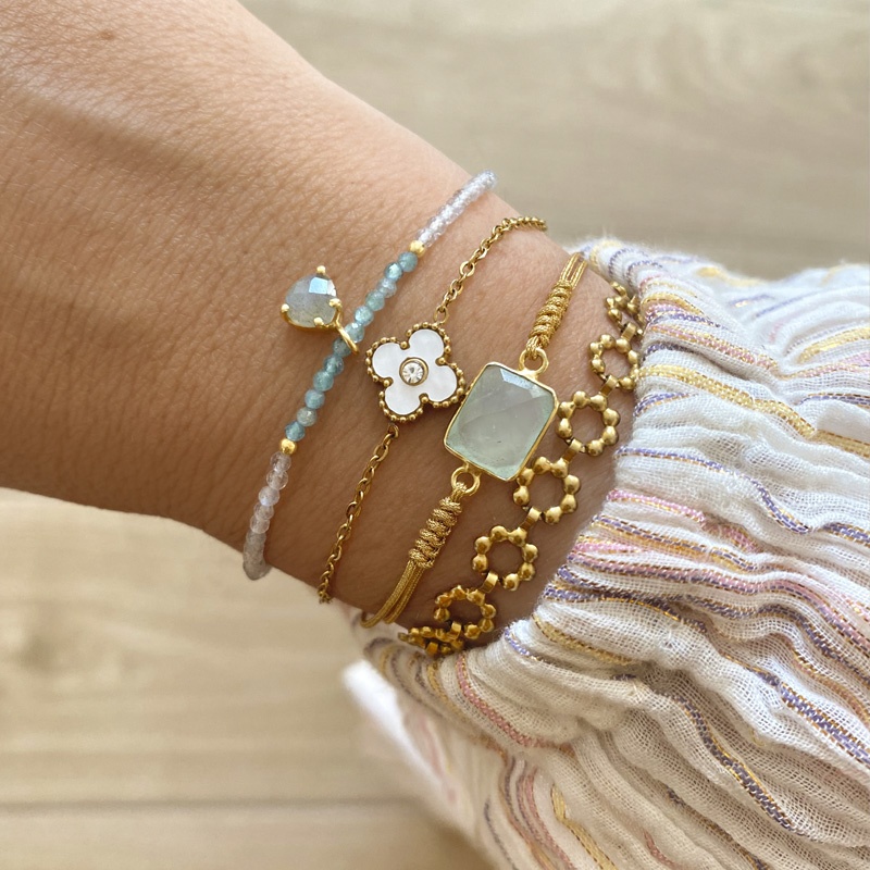 Pulsera colgante labradorita oro 2