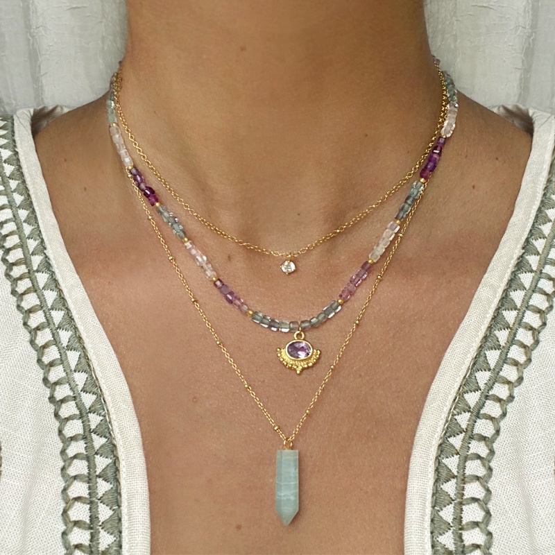 collar fluorita y amatista oro 2