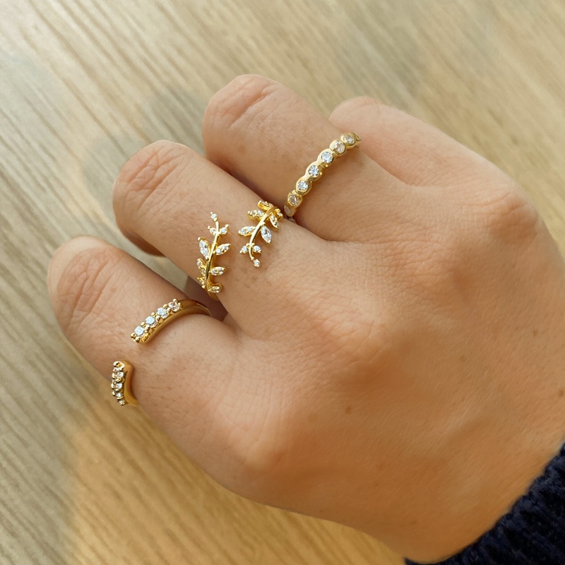 Anillo hojas plata circonitas 2