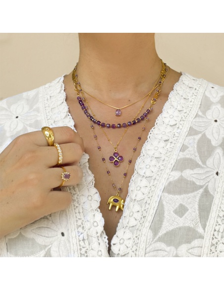 collares amatista oro