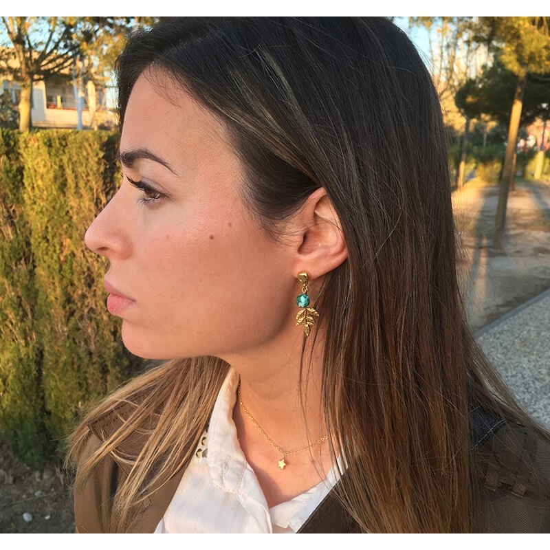 pendientes hojas doradas 2