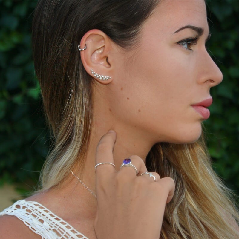 pendientes trepadores espigas plata 2