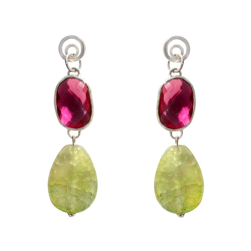 Pendientes de plata En la espiral