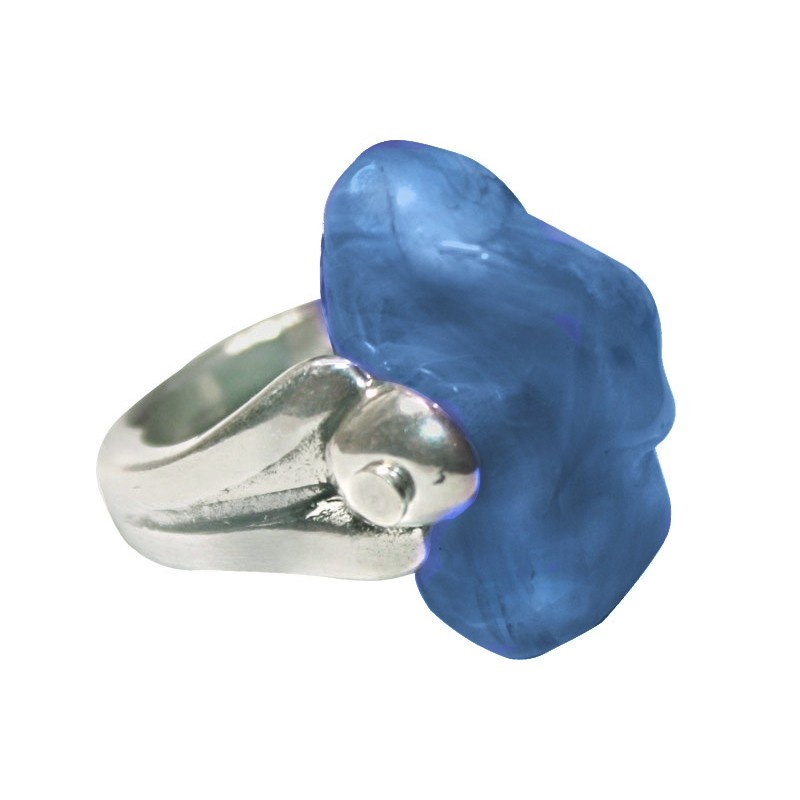 Anillo resina azul - Bisuka