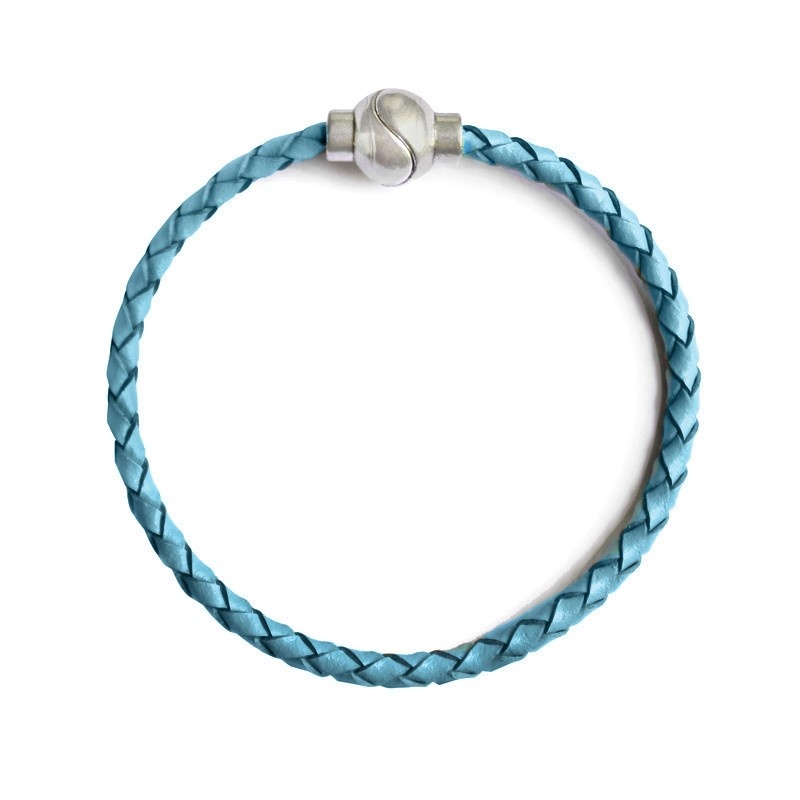 Pulsera de cuero turquesa