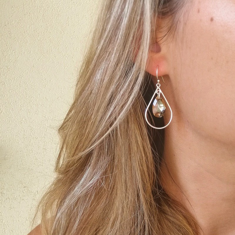 Pendientes swarovski y plata Balance 2
