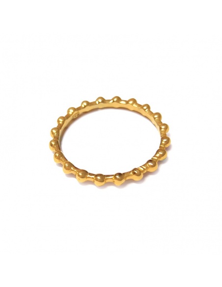 Anillo bolitas plata oro