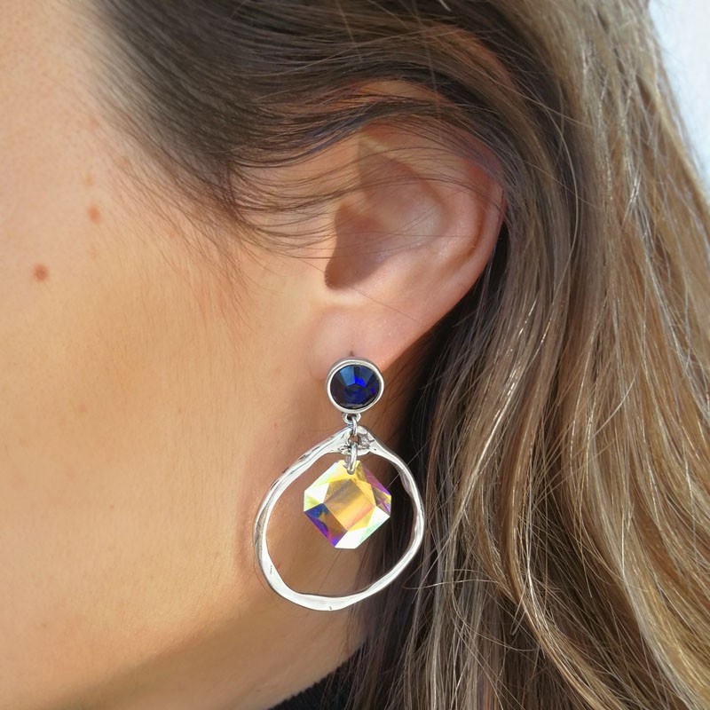 Pendientes aros swarovski 2