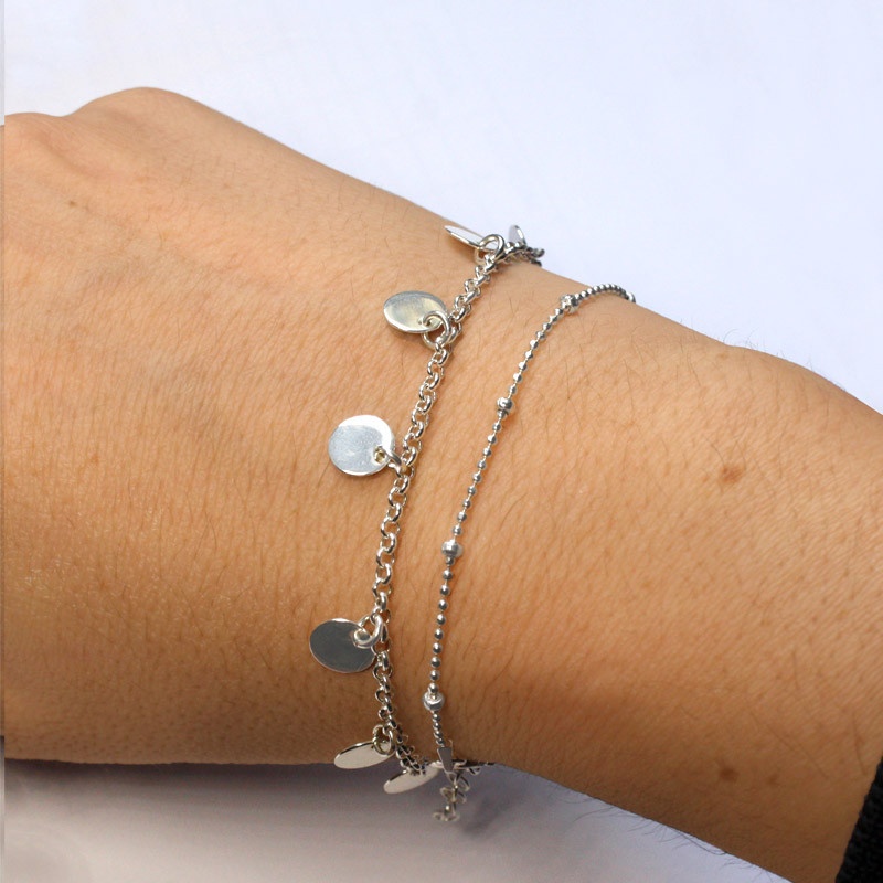 Pulsera moneditas plata 2