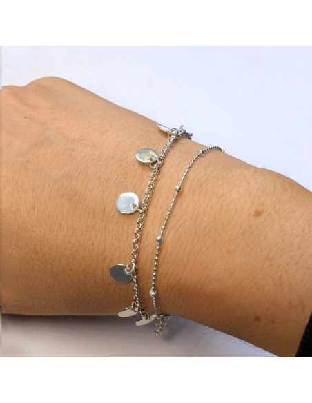 Pulsera medallitas plata