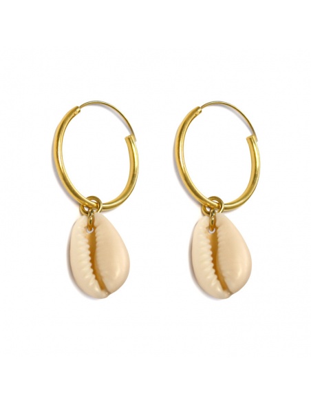 Pendientes plata oro Concha